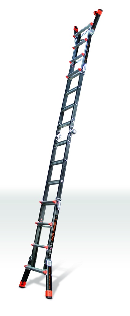 15147EN DARK HORSE, 4 x 4 Model - EN 131 - 150 kg Rated, Fiberglass Articulated Extendable Ladder
