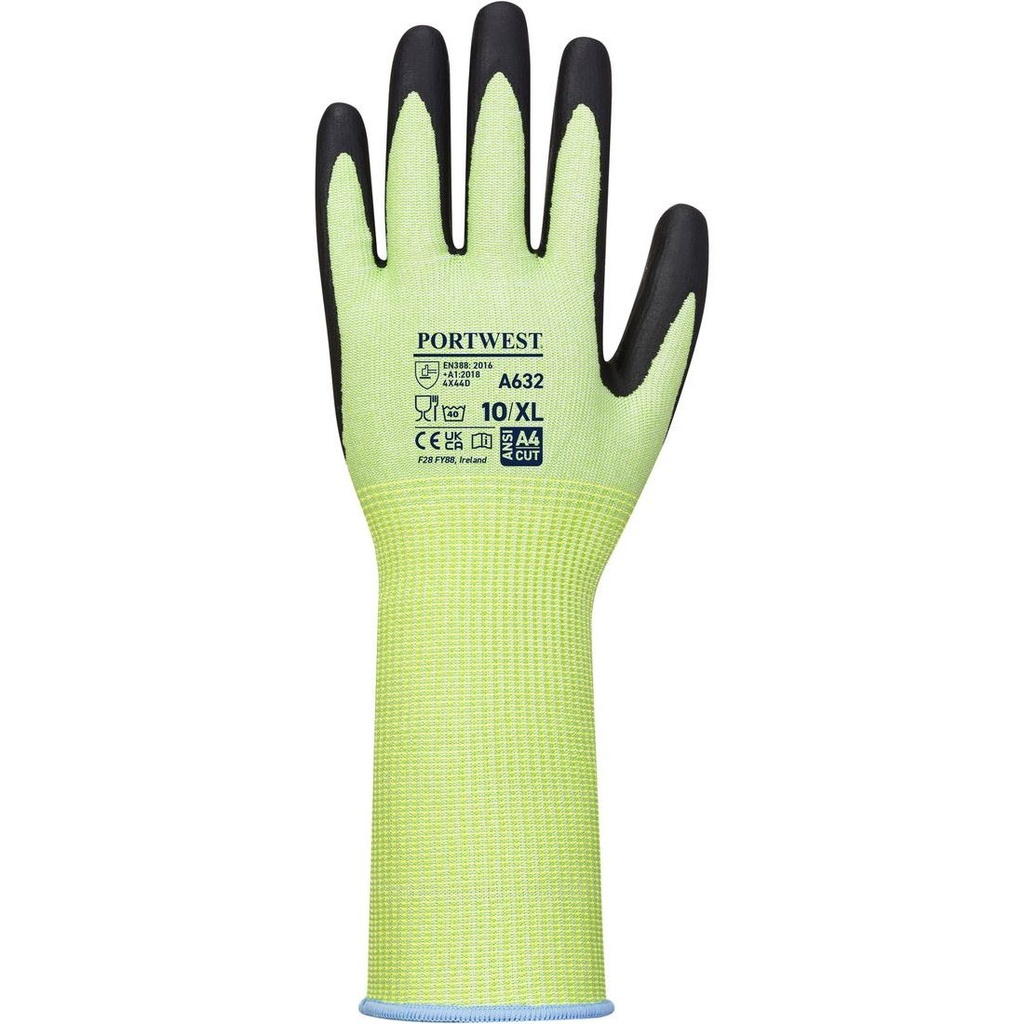 A632 Green Cut Glove Long Cuff, Cut (D)