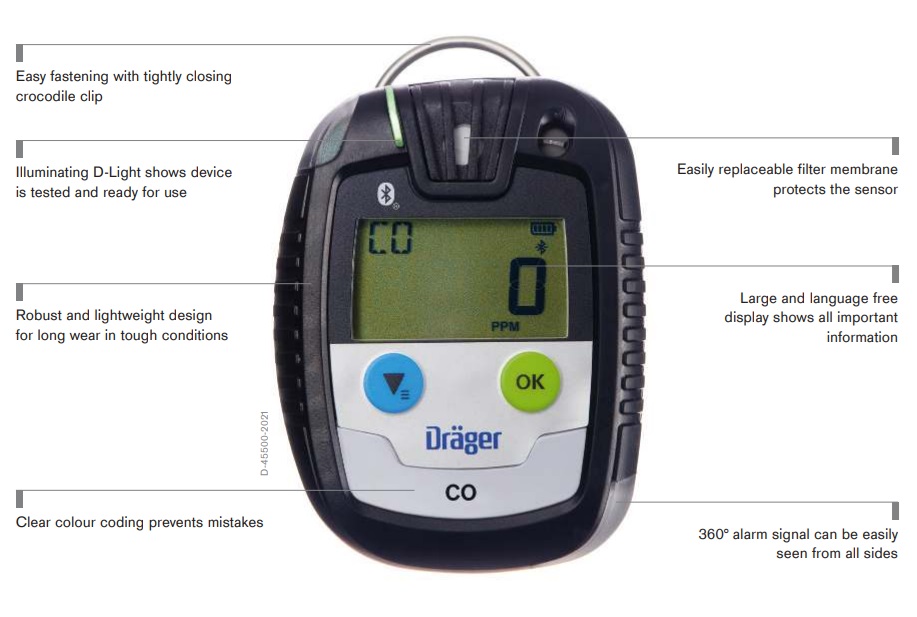 Dräger Pac® 6500 Serviceable personal single gas detector