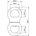 FA5050000 GIROS 1, Aluminum swivel on ball bearings, 25 mm diameter rings