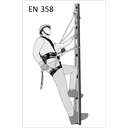 FA 40 906 - Kernmantle Work positioning lanyard (maxi length 5m & 10m), with a rope grab adjuster, with 1 steel snap hook and 1 steel screw-locking karabiner