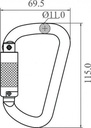 FA 50 106 22 - Stainless Steel automatic locking karabiner opening 22.5 mm