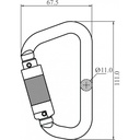 FA 50 201 22  - Quarter Turn Locking Aluminium karabiner opening 21 mm