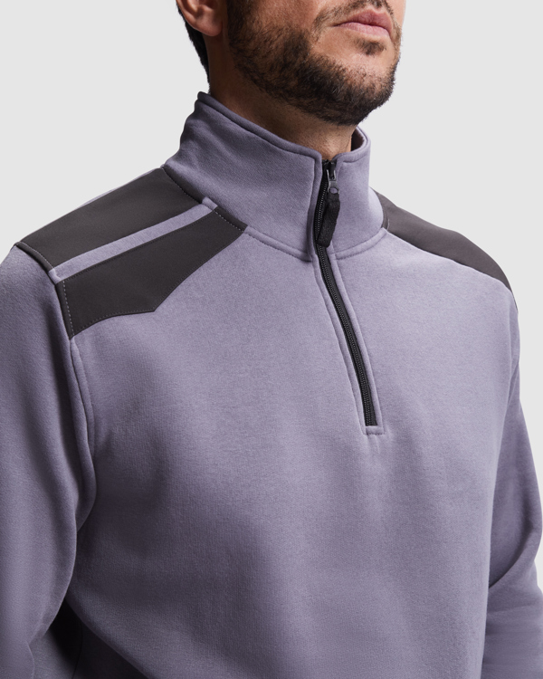 SU8413 MAVERICK Half zip, two-colour sweater