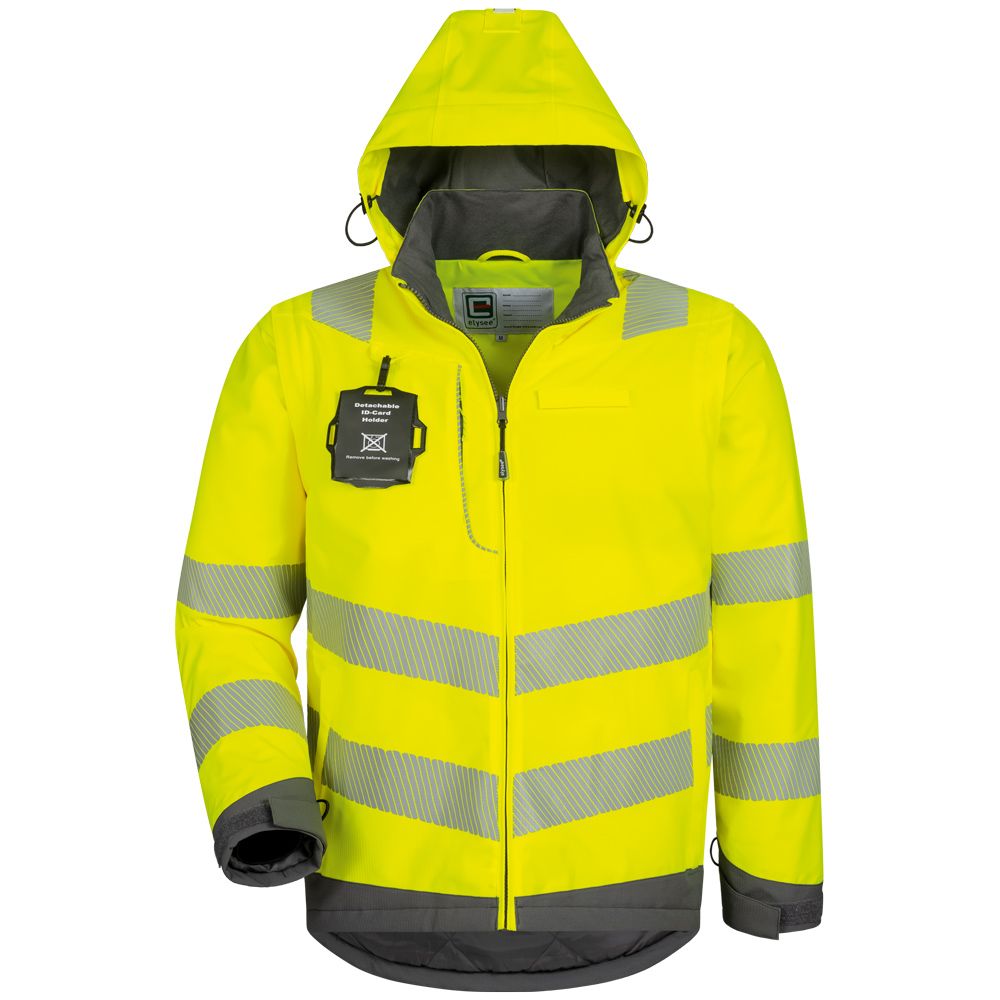 ANDOMAR/HADEMAR Hi-Vis 2-in-1 Padded Waterproof Breathable Softshell (3L), Segmented tape