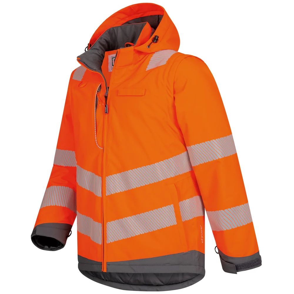 ANDOMAR/HADEMAR Hi-Vis 2-in-1 Padded Waterproof Breathable Softshell (3L), Segmented tape
