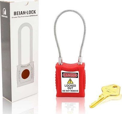 206 3mm/6mm Copper Alloy Body & Steel Cable LOTO Padlock