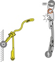 L01 LEZARD Helivac lanyard with securing of the drop-off/recovery phases
