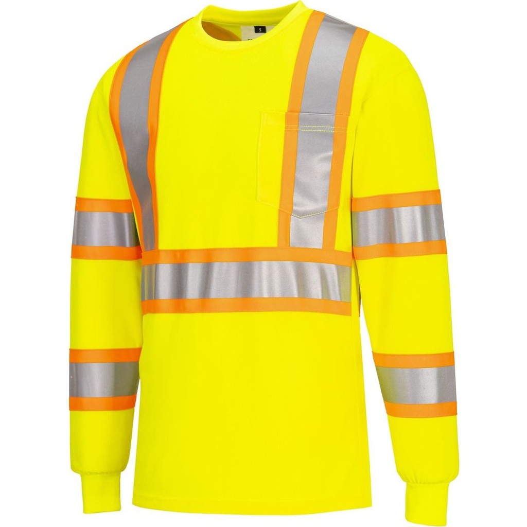 CA111 X Back Contrast Tape Long Sleeve T-shirt
