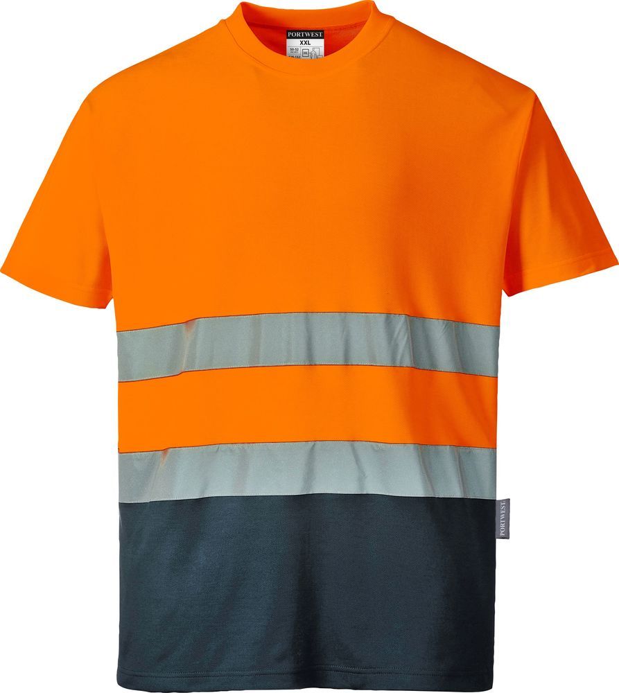 S173 Navy Two-Tone Cotton Comfort T-Shirt