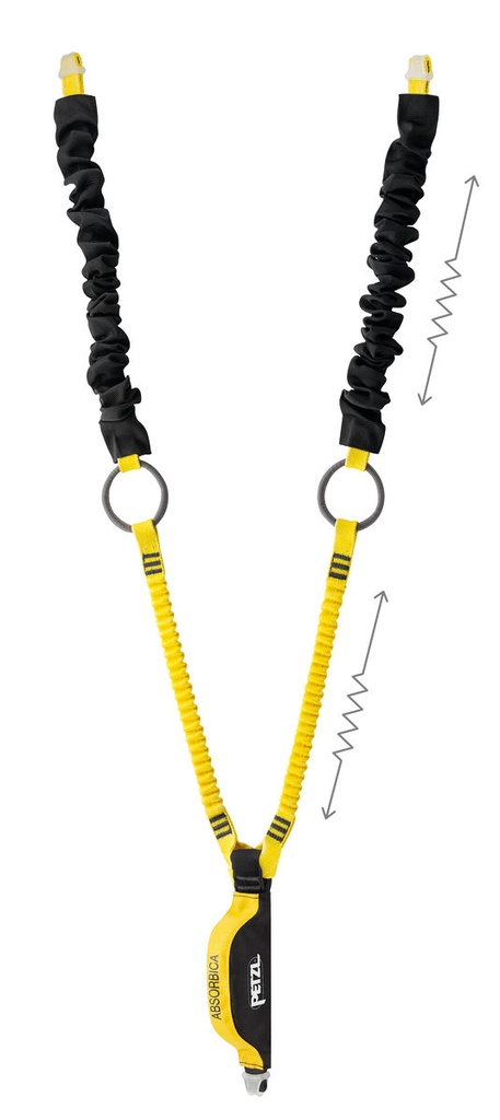 ABSORBICA®-Y TIE-BACK Double lanyard with integrated intermediate tie-back rings and energy absorber