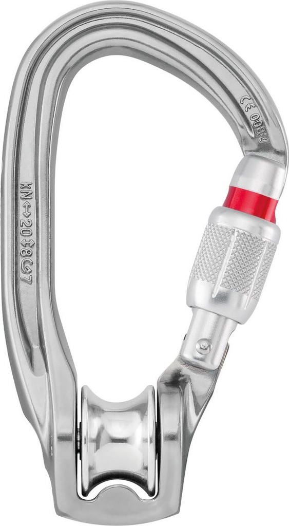 ROLLCLIP Z Pulley-carabiner that facilitates installation on anchors and devices