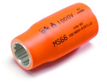 MS66 Μονωμένο δωδεκάγωνο θηλυκό καρυδάκι με τετράγωνη υποδοχή 1/2'' (12,7 mm) για εργασίες υπό τάση έως 1000 V