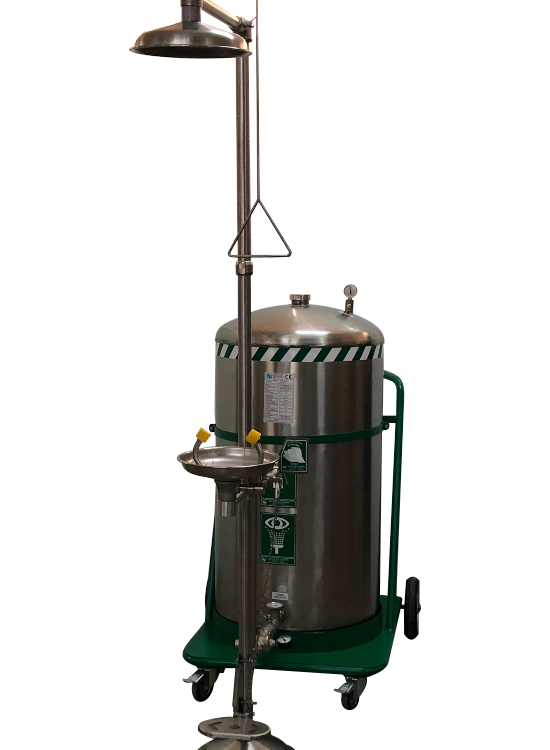 Φορητή Πιεστική Μονάδα Ντους Έκτακτης Ανάγκης και Ντους Ματιών/Προσώπου 350 L με Τροχήλατο Καρότσι ISTEC® Τύπου ESW-P