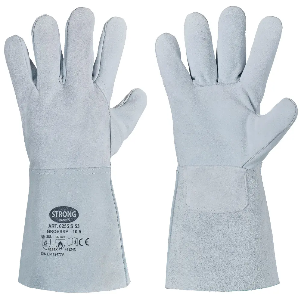 S 53 STRONGHAND Welding Cowsplit Leather Gloves, Unlined
