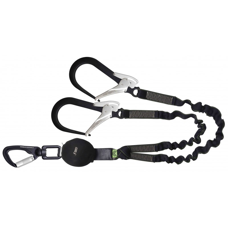 FA3082315 GRAVITY-S, Συμπαγής Αποσβεστήρας Ενέργειας με Διπλούς Ιμάντες τύπου Υ (140 kg, αιχμηρές ακμές), ελαστικός ιμάντας μήκους 1.50 m, με αλουμινένιους γάντζους σκαλωσιάς μεγάλου ανοίγματος