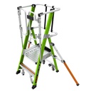 Safety Cage® 2.0 - Σκάλα πλατφόρμας από υαλοΐνες με ηλεκτρική μόνωση EN 131 – αντοχής 150 kg, με ρόδες, GROUND CUE και ρυθμιζόμενα σταθεροποιητικά (outriggers)