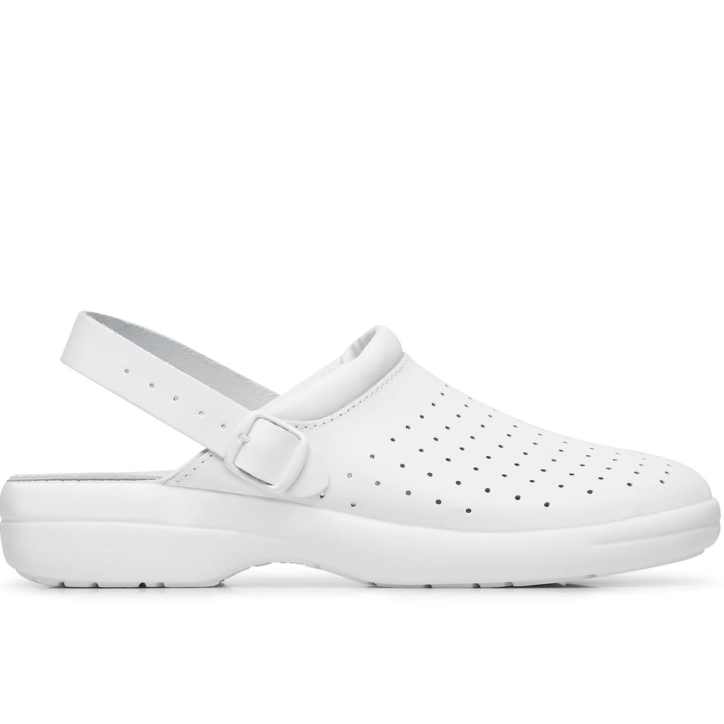 SC707 WHITE BUCKLE Σαμπό με λουράκι φτέρνας OB E A FO SRC (Διάτρητα)