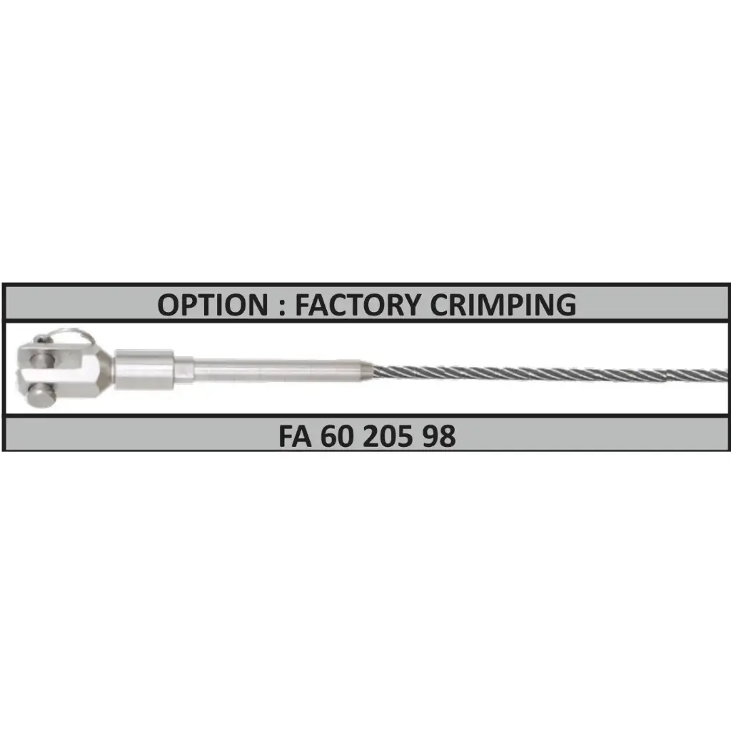 FA6020598 Cable extremity Factory Crimping for wire rope lifeline KS-Line (KS 4000)