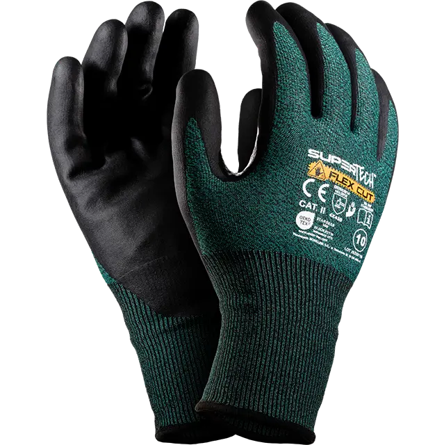 SUPER TECH FLEX CUT Double micro-foam nitrile Safety gloves, Cut D