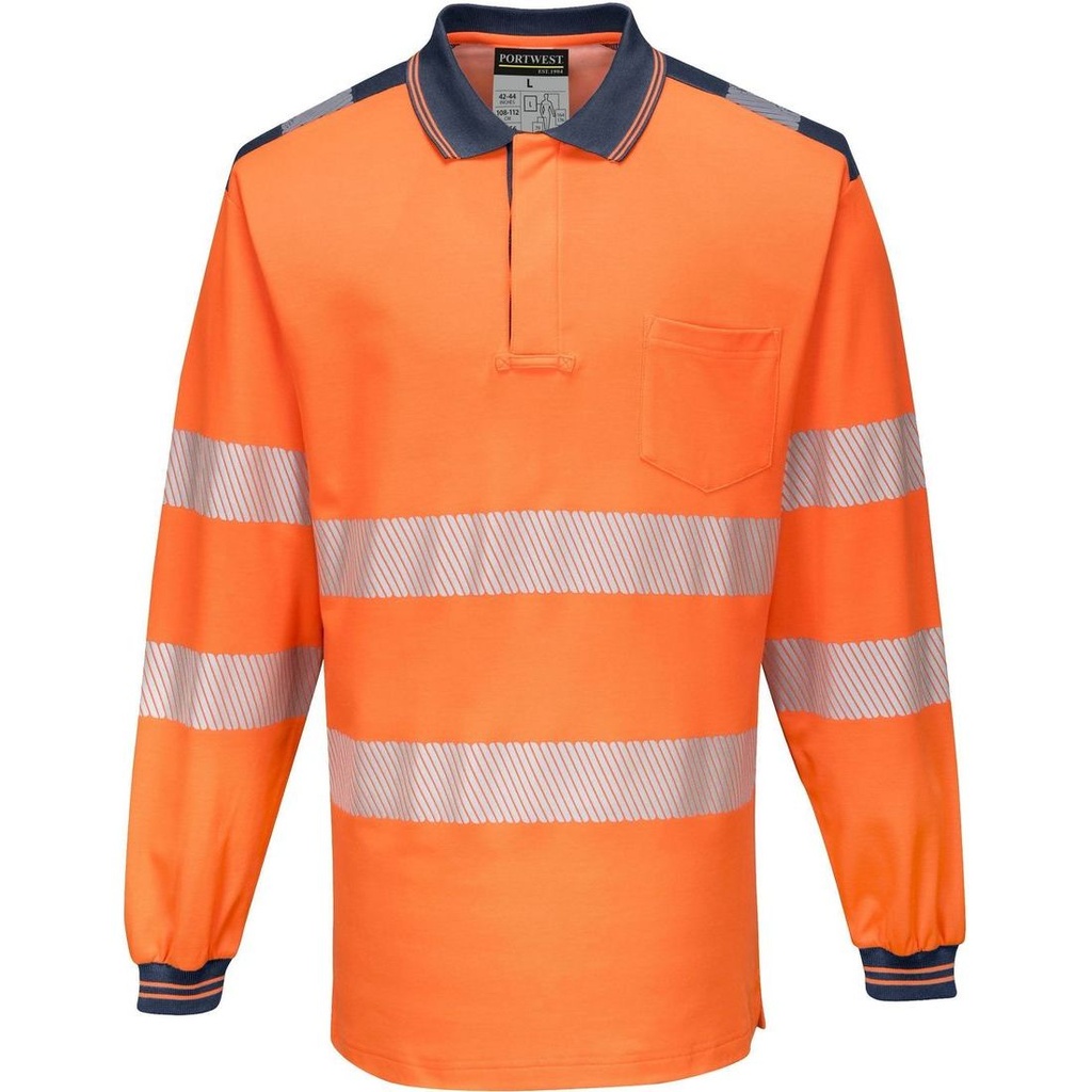 T184 PW3 Hi-Vis Μπλούζα πόλο L/S