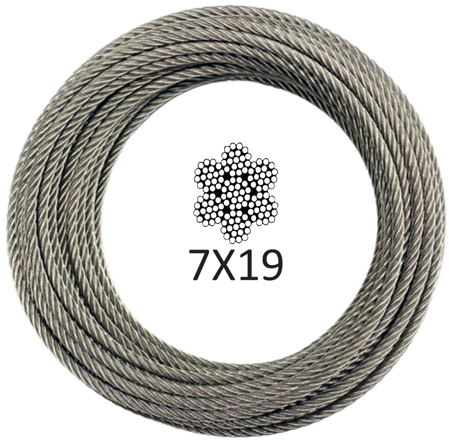 FA2020099 Stainless Steel Wire Rope 8mm 7x19  (price by mtr)