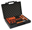 MS89V07 Σετ μονωμένων καρυδακίων 3/8'' 19 τεμαχίων με καστάνια και προέκταση για εργασίες υπό τάση έως 1000 V